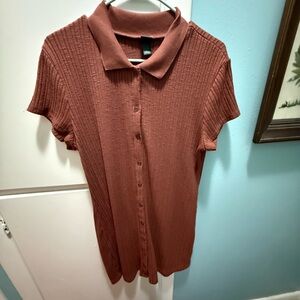 Wild Fable Rust Collared Mini Dress